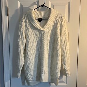 Lands End Cream Cable Knit Sweater